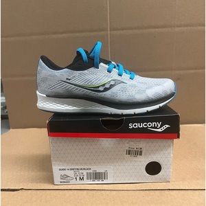 Saucony guide14 boys sneakers size 1 M Grey /blue /black